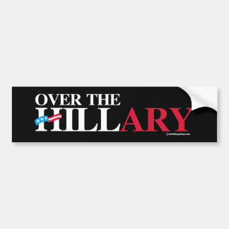 Över Hillaryen -- Anti-Hillary - vit - .png Bildekal