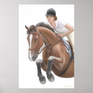Över Hurdle Equestrian Print Poster