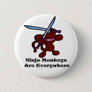 Över huvudet röda Ninja Knapp