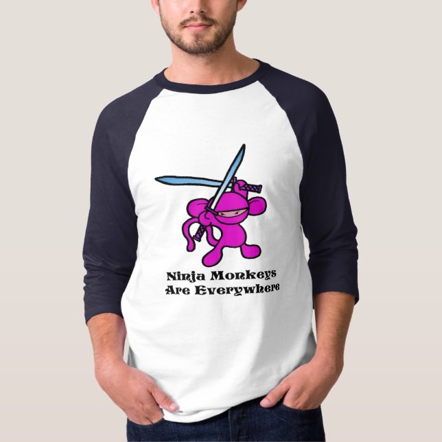 Över huvudet rosa Ninja Tee Shirt (Framsida)