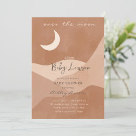 Över inbjudan till Måne Boho Baby Shower