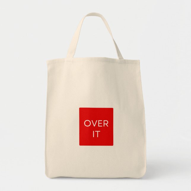 "OVER IT" Statement Graphic Tee Design Tygkasse (Framsidan)