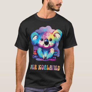 Över Koalafierad Söt Vintage Färgglad Koala T Shirt