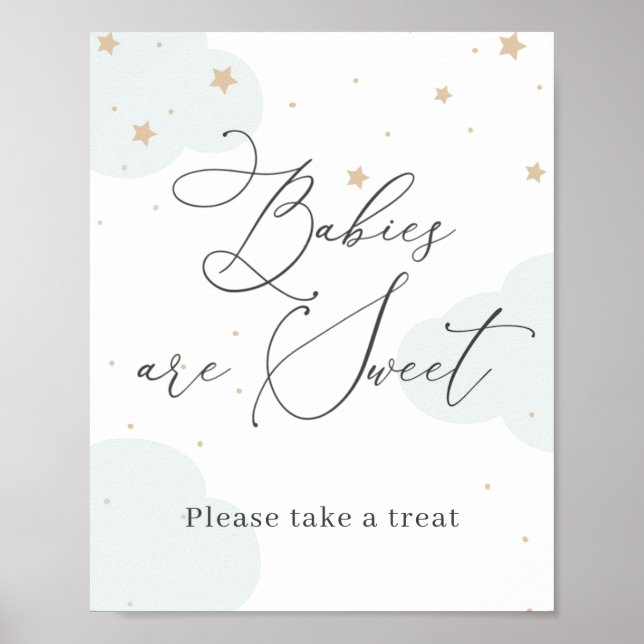 Över Måne är Twinkle Star Spädbarn sötat Poster (Framsidan)