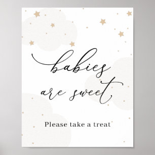 Över Måne är Twinkle Star Spädbarn sötat Poster