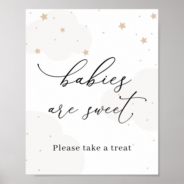 Över Måne är Twinkle Star Spädbarn sötat Poster (Framsidan)