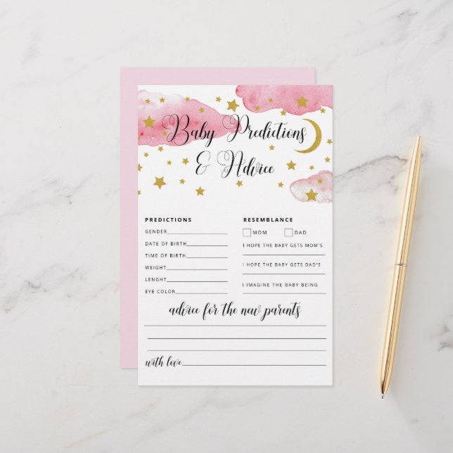 Över Måne Baby rådgivande kort och förutsägelsekor (Fram/Back In Situ)