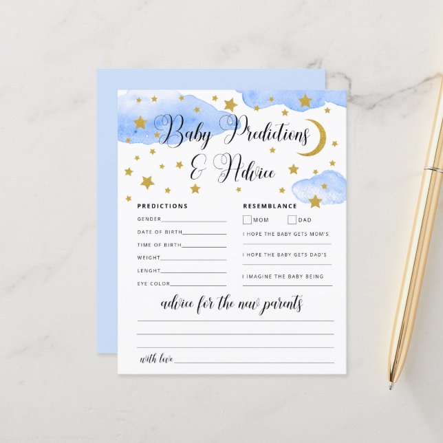 Över Måne Baby rådgivande kort och förutsägelsekor (Fram/Back In Situ)