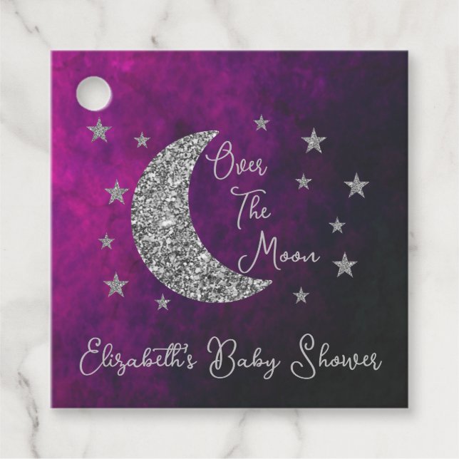 Över Måne babyduschen Gåvor Etiketter (Framsida)