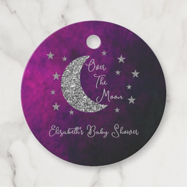 Över Måne babyduschen Gåvor Etiketter (Framsida)