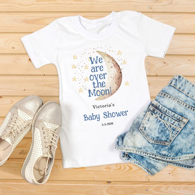 Över Måne babyduschen T Shirt (Skapare uppladdad)