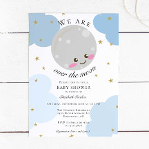 Över Måne babyskusen Blue Cute Guld Kawaii in