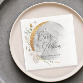 Över Måne blommigt boho könsneutral Pappersservett