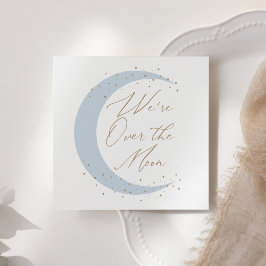 Över Måne Blue Boy Baby Shower Pappersservett
