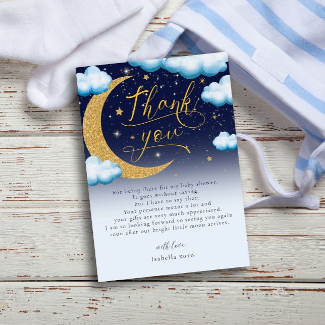 Över Måne Blue Boy Baby Shower Tack (Skapare uppladdad)