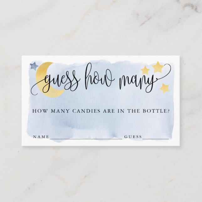 Över Måne, Blue Gissa hur många spelkort. Tilläggskort (Framsida)