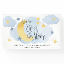 Över Måne, Blue Watercolor Baby Shower