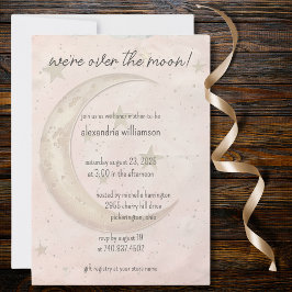 Över Måne Bohemian Baby Shower Inbjudningar