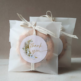 Över Måne Boho Guld damm och moln Runt Klistermärke