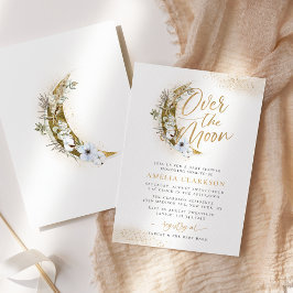 Över Måne Boho Guld Dust & Clouds Baby Shower Inbjudningar