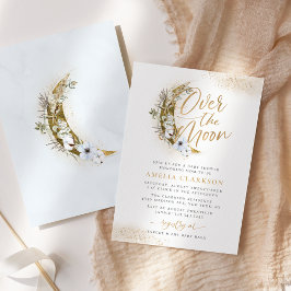 Över Måne Boho Guld Dust & Clouds Baby Shower Inbjudningar
