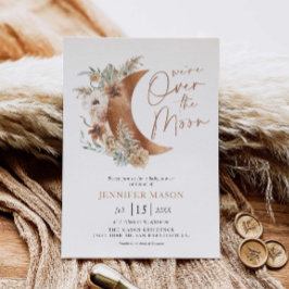 Över Måne Boho Neutral Baby Shower Inv. Inbjudningar