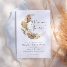 Över Måne Boho Pampas Par Baby Shower