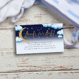 Över Måne Boy Baby Shower Bokar för Baby Tilläggskort