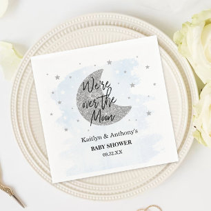 Över Måne Boys Baby Shower Napkins Pappersservett