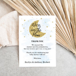 Över Måne | Boys Baby Shower Tack Kort