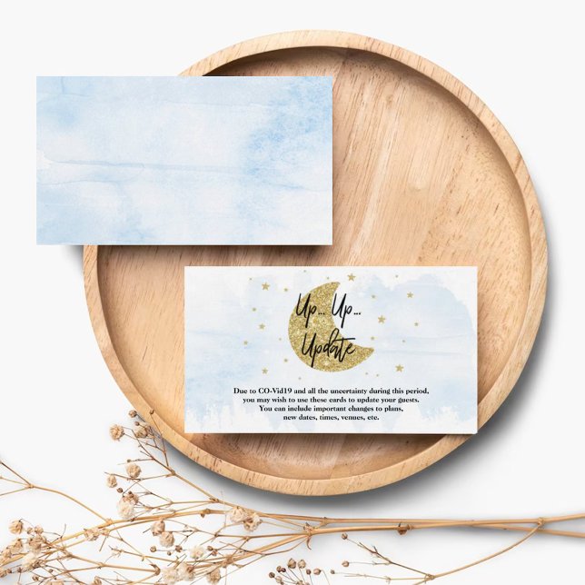 Över Måne | Boys Baby Shower-uppdateringskort Tilläggskort (Skapare uppladdad)