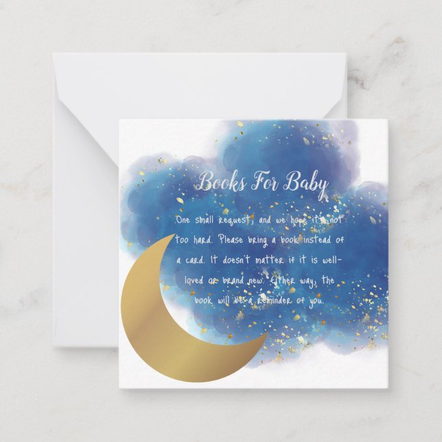 Över Måne Diaper Raffle Anteckningskort (Framsida)