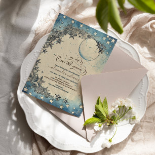 Över Måne Dreamy Baby Shower Inbjudningar
