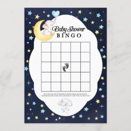 Över Måne, elefant babystövel Bingo Game Inbjudningar