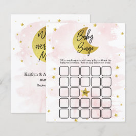 Över Måne | Flickor Baby Shower Bingo