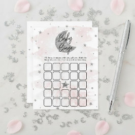 Över Måne | Flickor Baby Shower Bingo