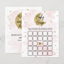 Över Måne | Flickor Baby Shower Bingo