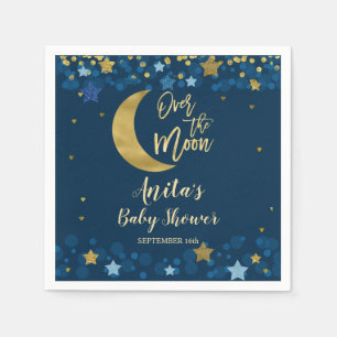Över Måne-flottans babyskor Guld Glitter Pappersservett