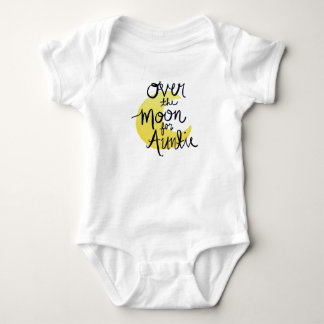 Över Måne för Auntie (Guld) Baby Bodykostym Tee