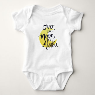 Över Måne för Auntie (Guld) Baby Bodykostym Tee Shirt