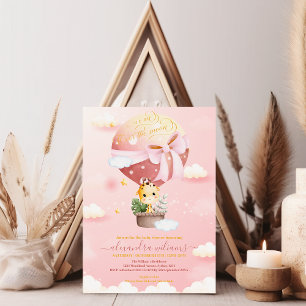 Över Måne Giraffe Baby Shower Inbjudningar