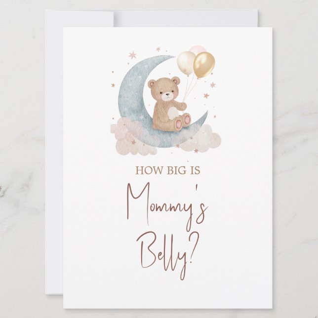 Över Måne gissar hur stort är Mamma Belly Card Inbjudningar (Framsida)
