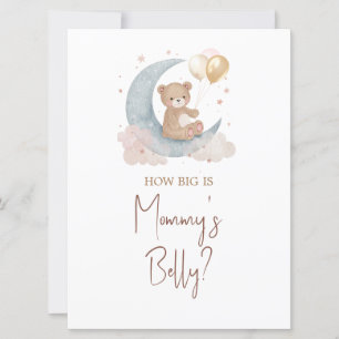 Över Måne gissar hur stort är Mamma Belly Card Inbjudningar