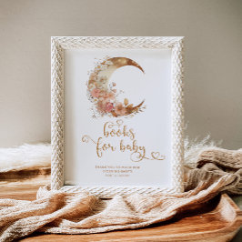 Över måne guld Bokar för baby Poster