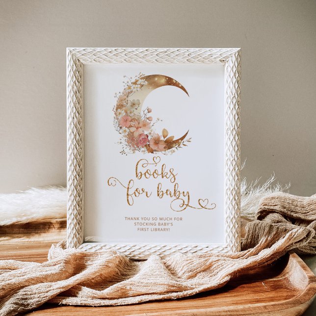 Över måne guld Bokar för baby Poster (Skapare uppladdad)