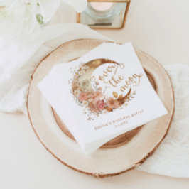 Över måne guld måne-flickans födelsedag pappersservett