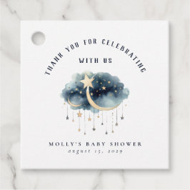 Över Måne Guld Stars Baby Shower Gåvor Etiketter