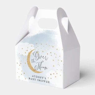 Över Måne i Guld stars Blue Baby Shower Presentaskar