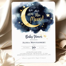 Över Måne kelestial Baby Shower Stars Space