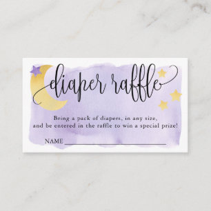 Över Måne, Lila Baby Shower Diaper Raffle Tilläggskort